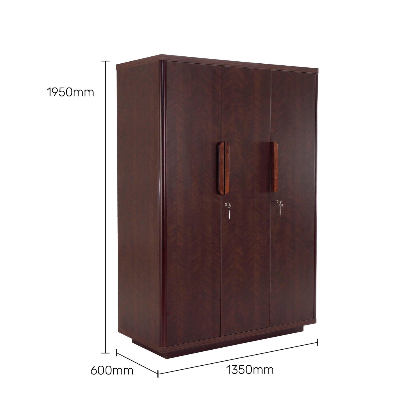 3 Door Wardrobe in Omaha Cherry Finish