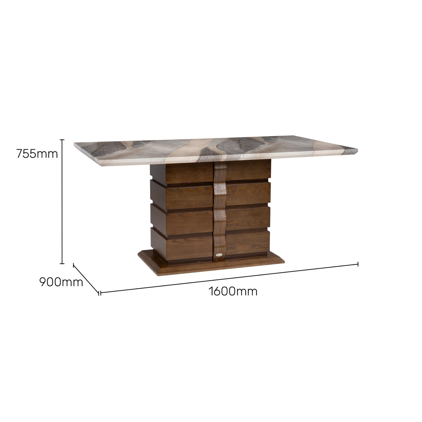 6 Seater Dining Set with Marble Finished Top