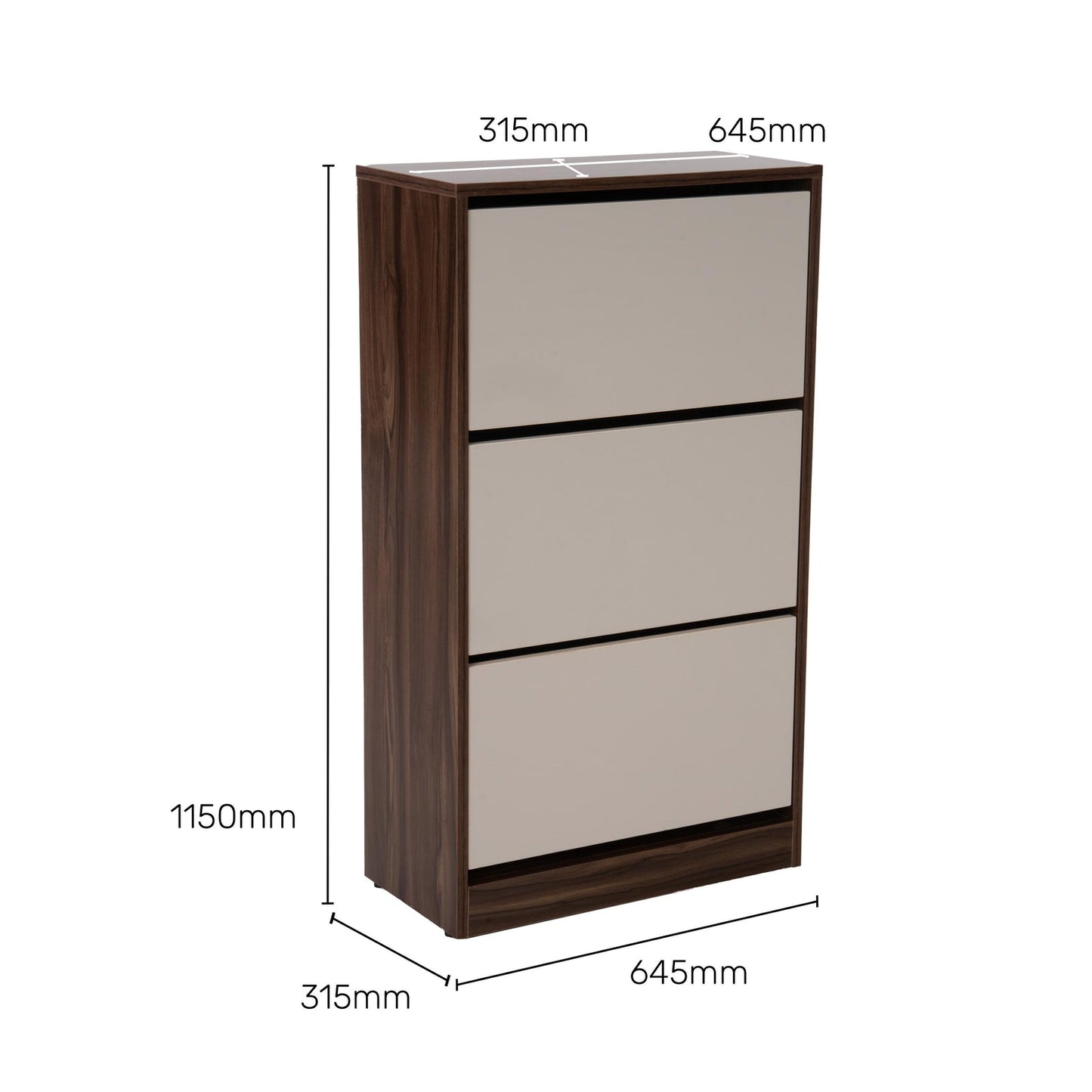Shoe Cabinet with Pull-Down Drawers