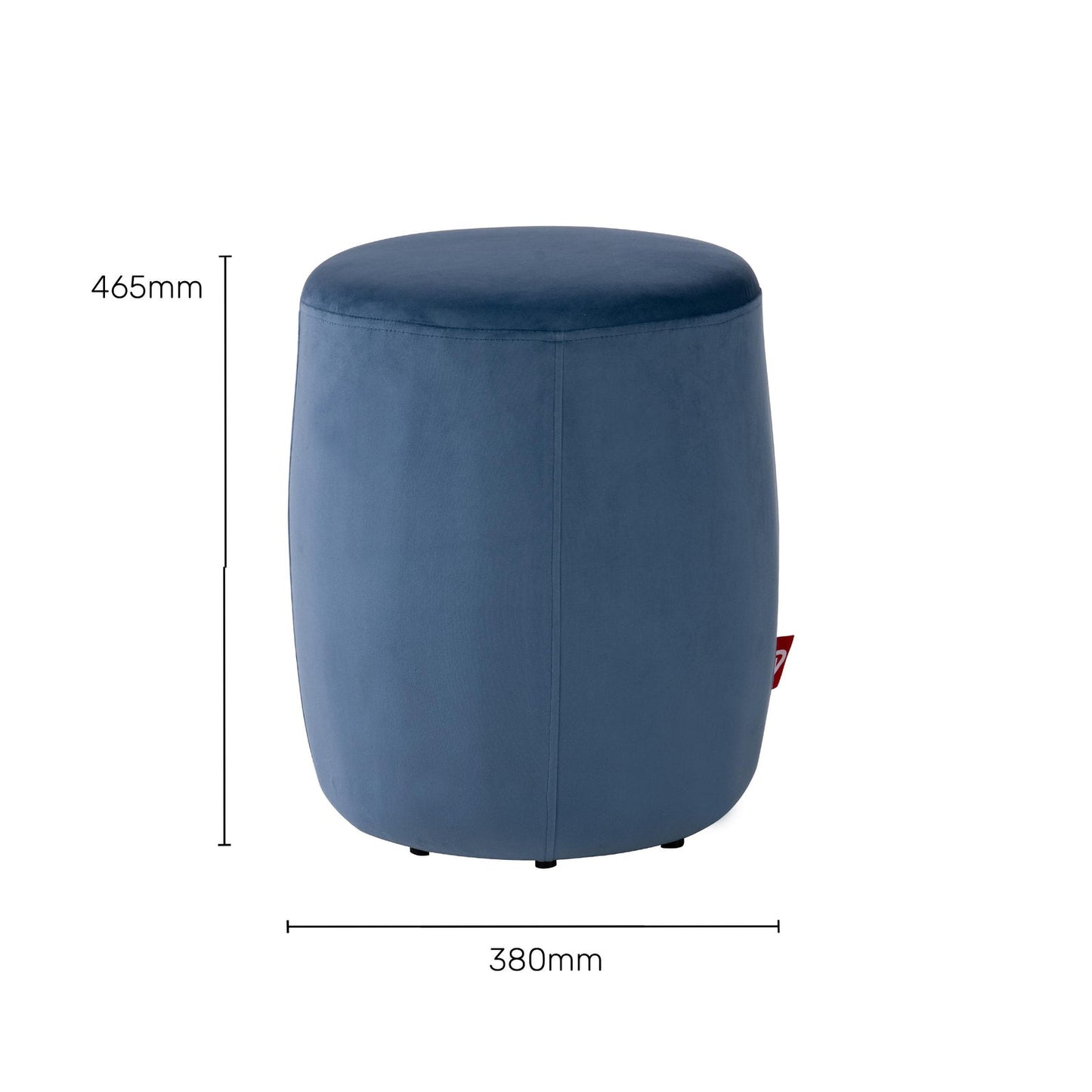 Velvet Round Ottoman in Orchid Blue