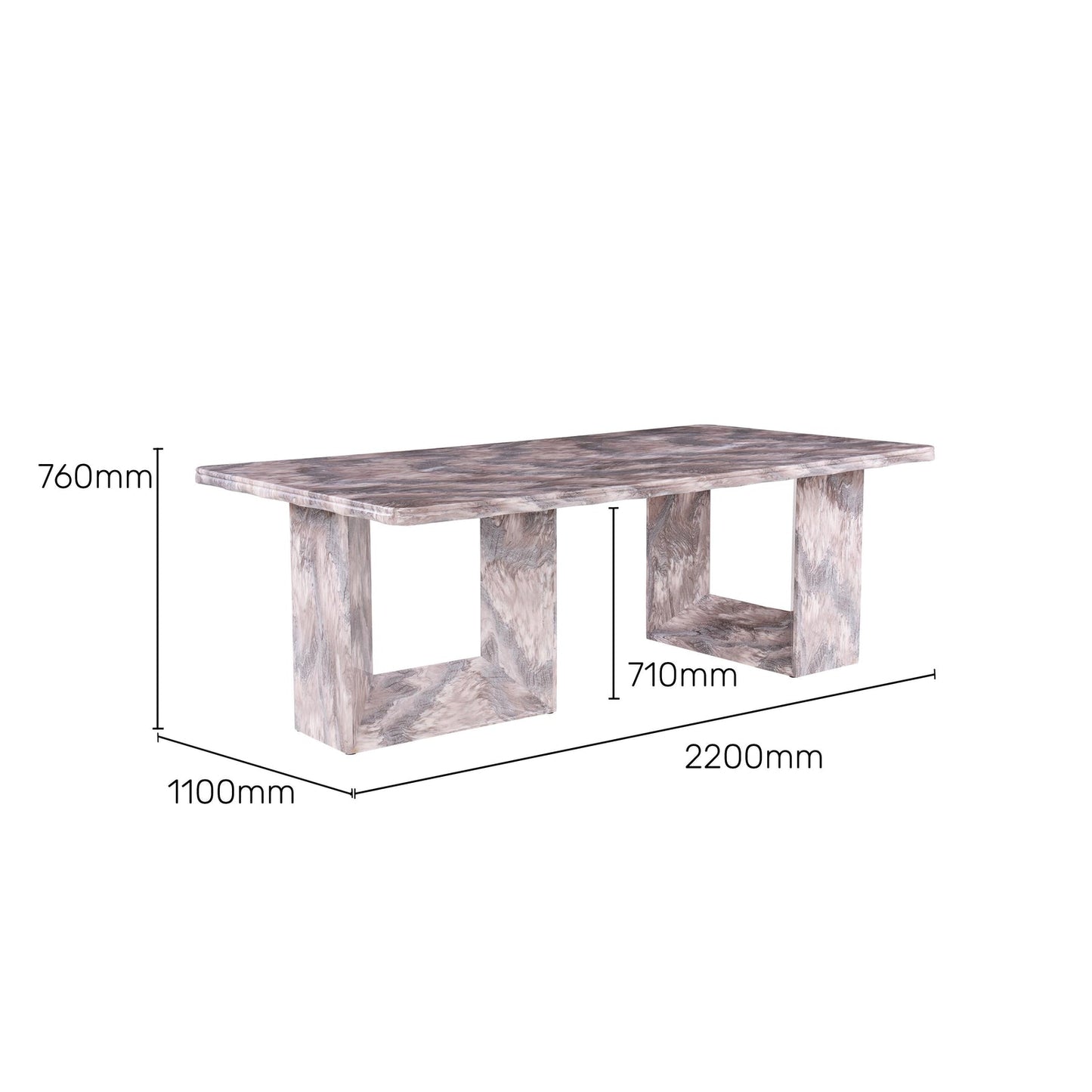 8 Seater Dining Set with Marble Finished Top