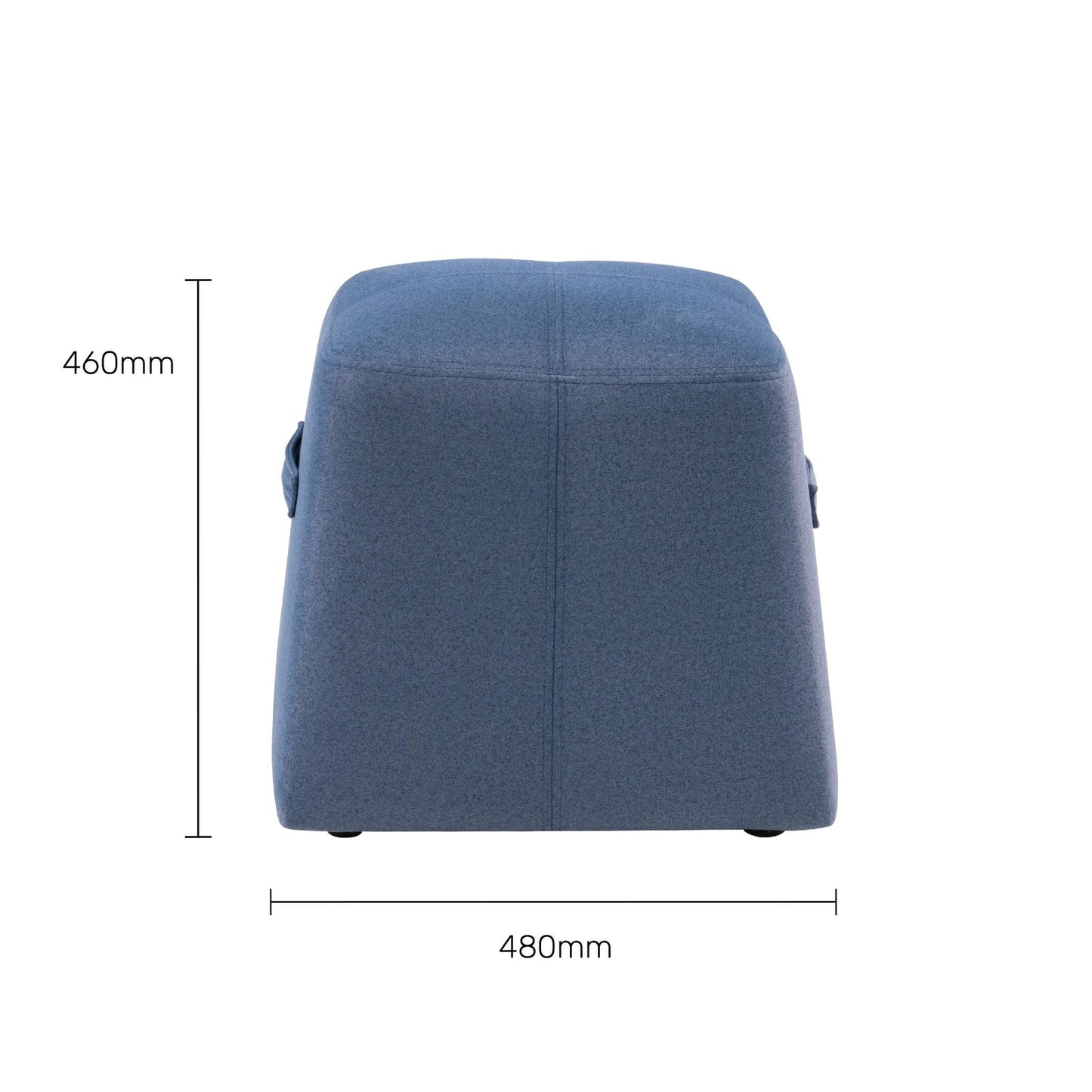 Velvet Ottoman in Dark Blue