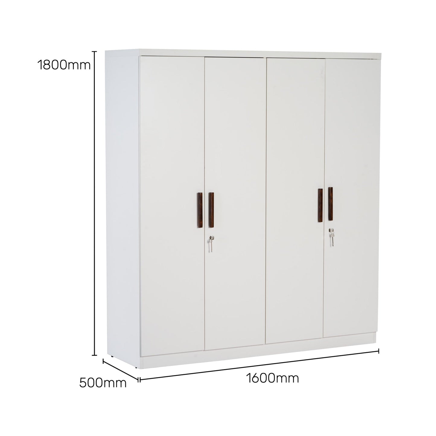 4 Door Wardrobe in Frosty White
