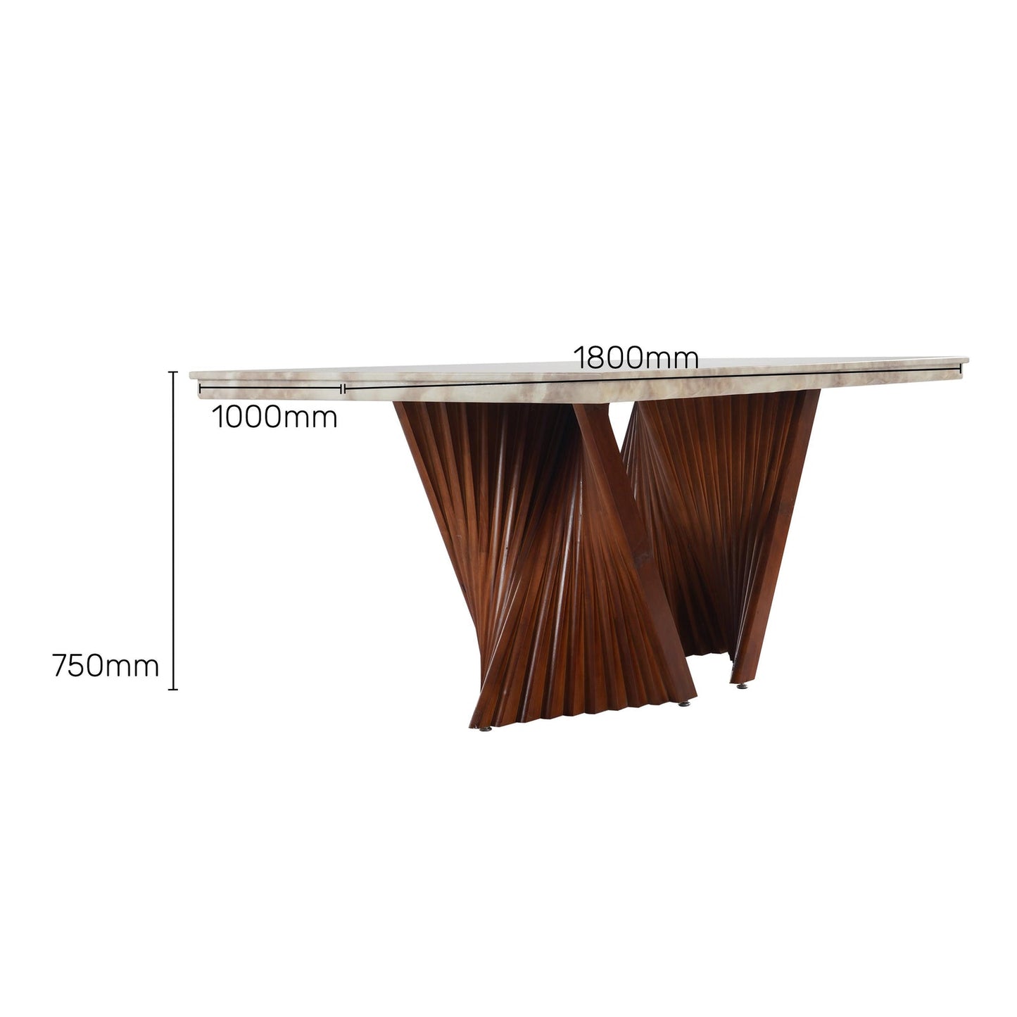 6 Seater Dining Set with Marble Finished Top