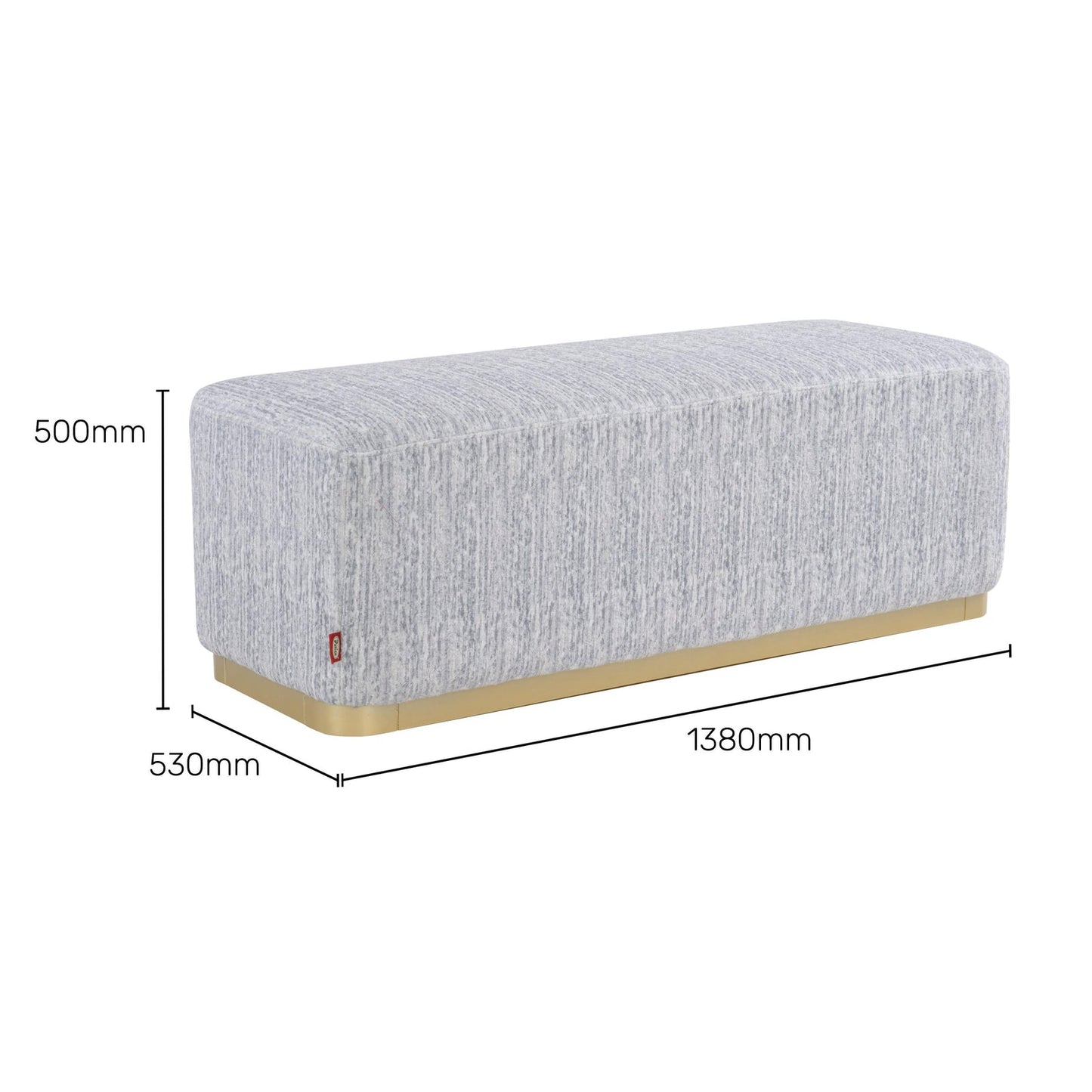 Boucle Bench in Dusk Grey