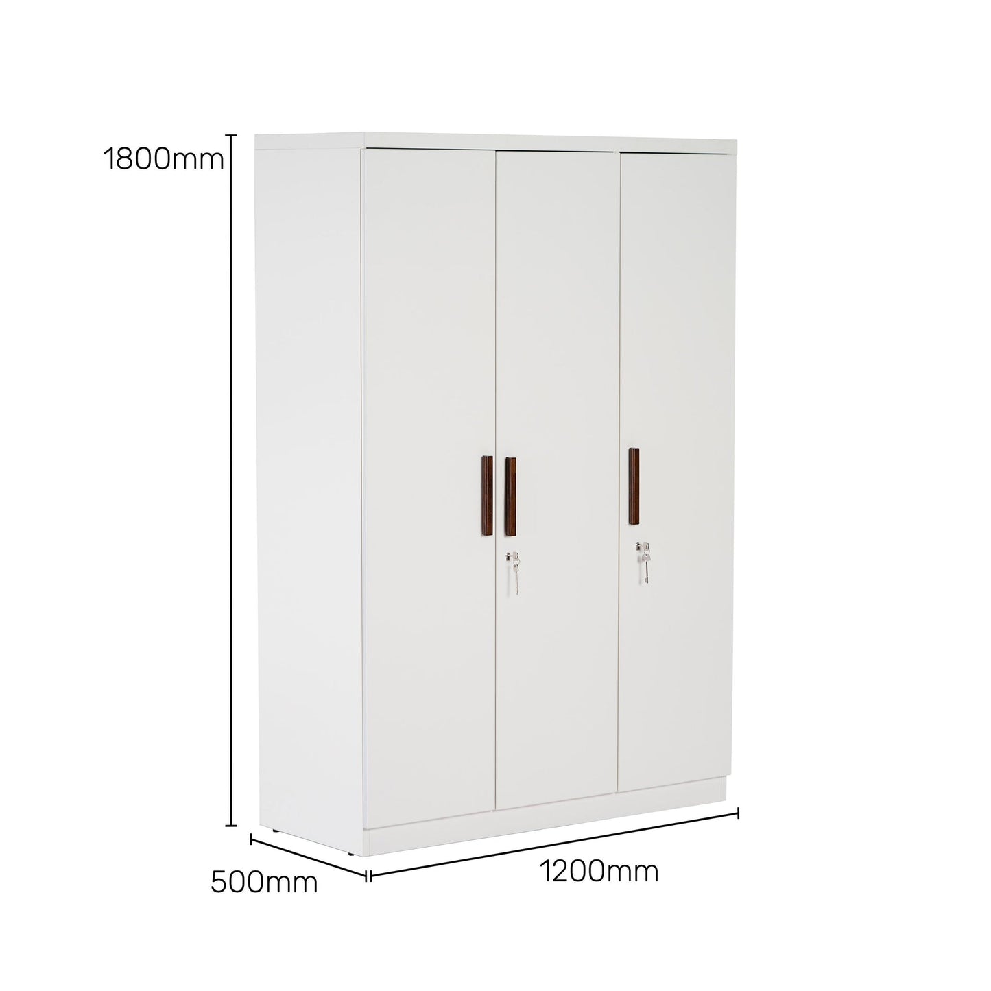3 Door Wardrobe in Frosty White