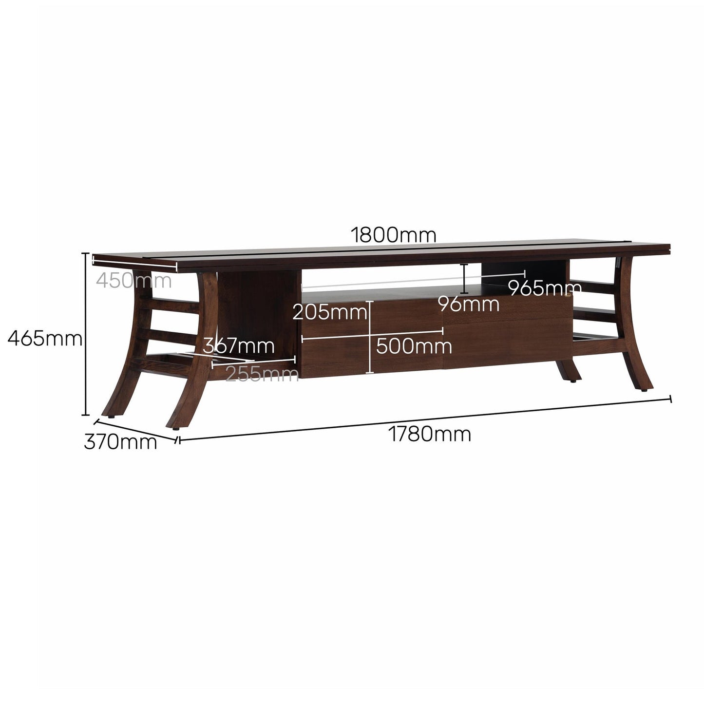 Solid Wood Veneer TV Unit in Dark Oak