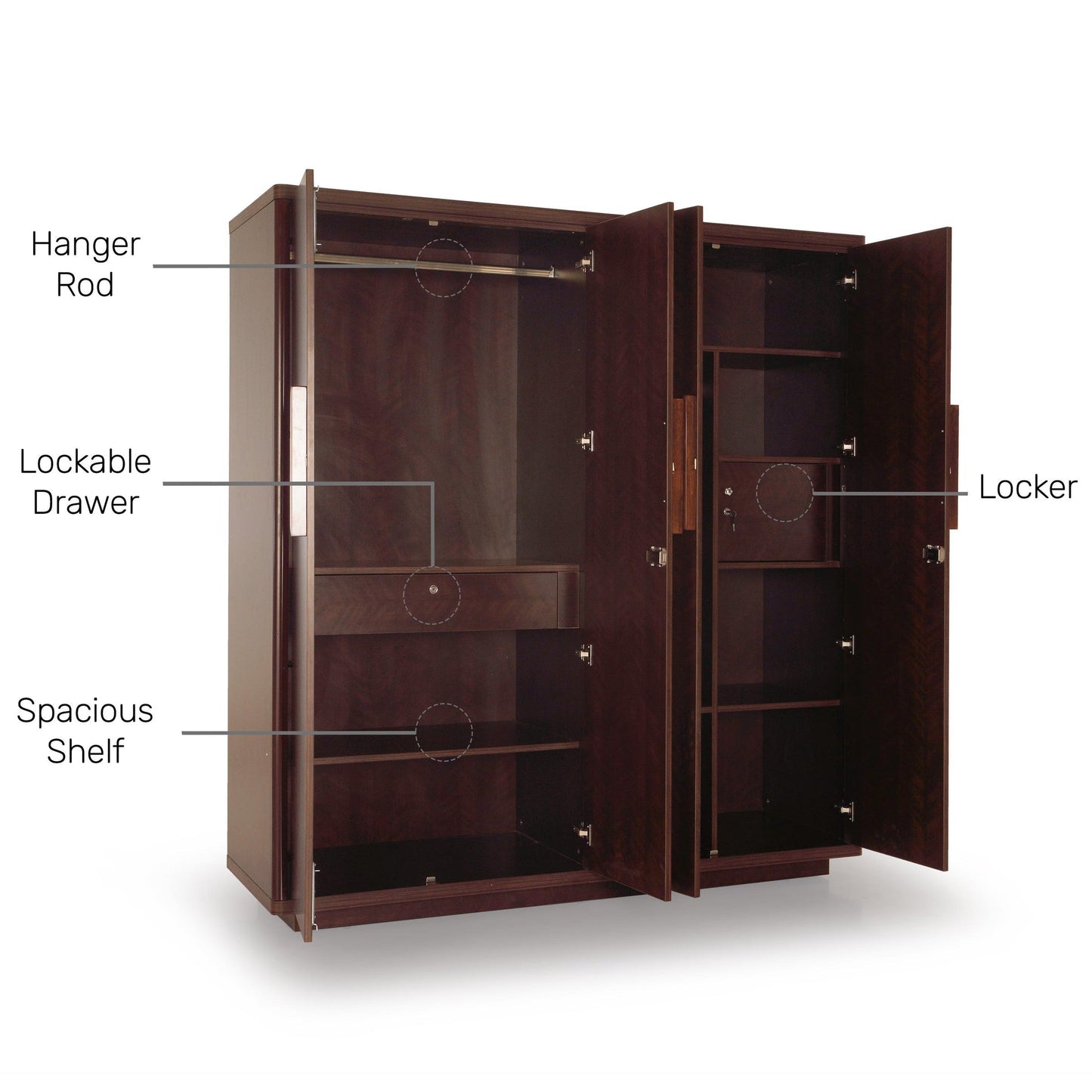 4 Door Wardrobe in Omaha Cherry Finish