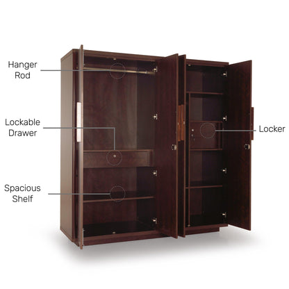 4 Door Wardrobe in Omaha Cherry Finish