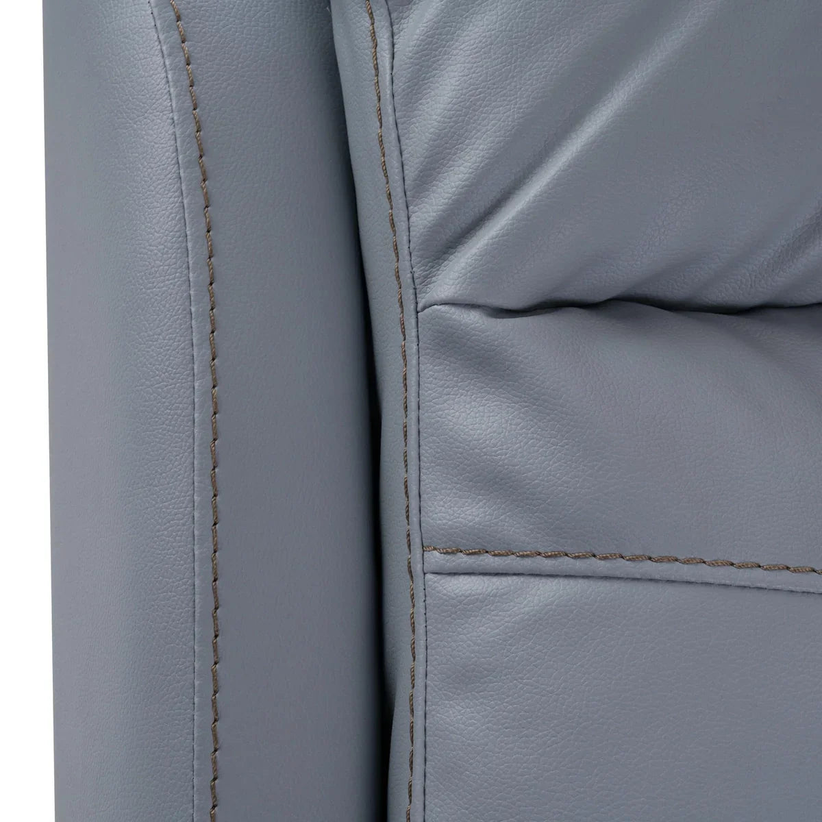 Leatherette 3 Seater Reclining Sofa in Smoke Grey
