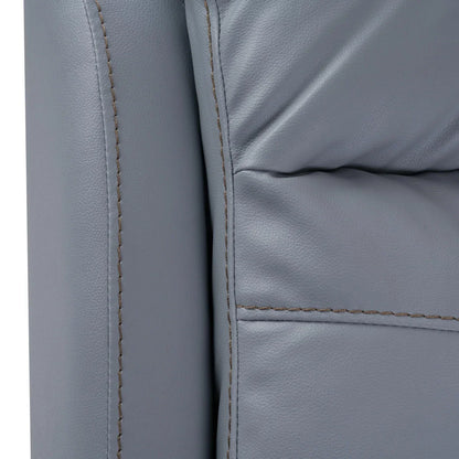 Leatherette 3 Seater Reclining Sofa in Smoke Grey