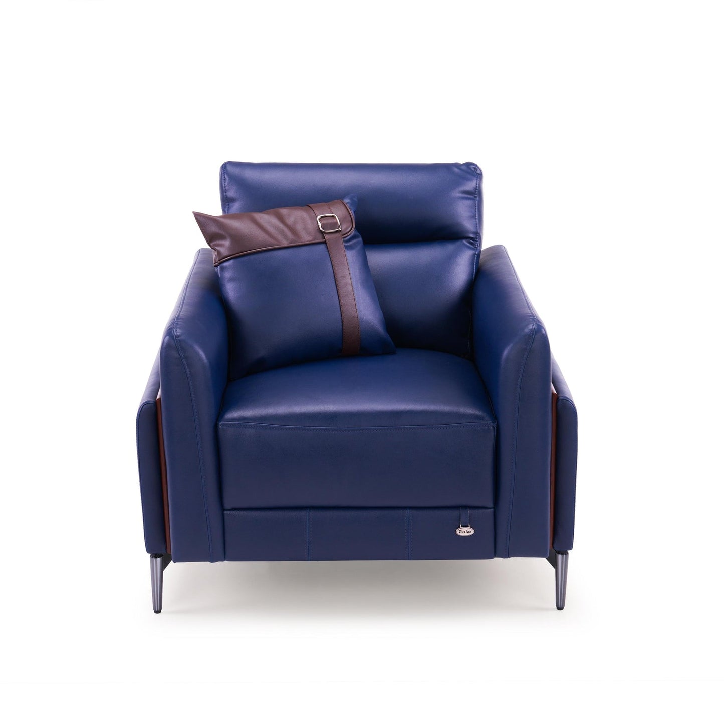 Leatherette 1 Seater Sofa in Galaxy Blue