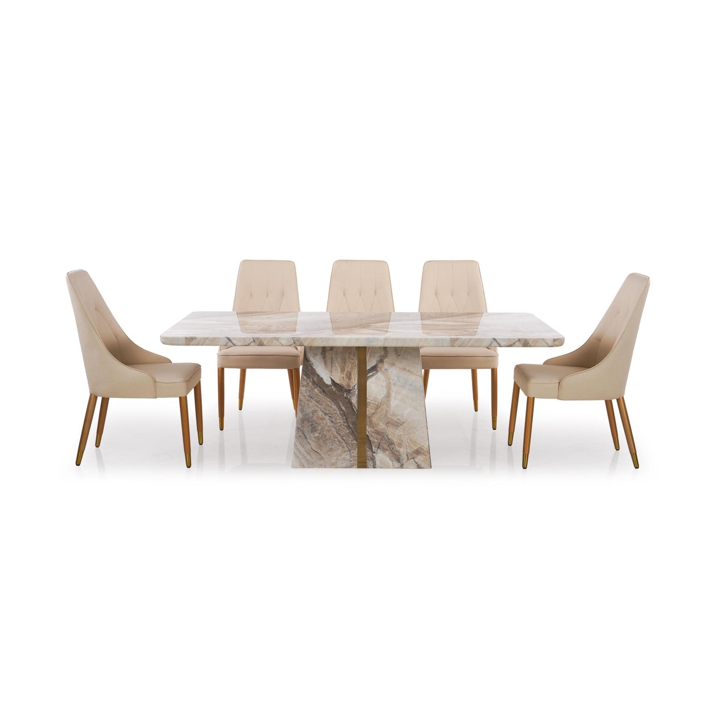 8 Seater Dining Set with Marble Finished Top