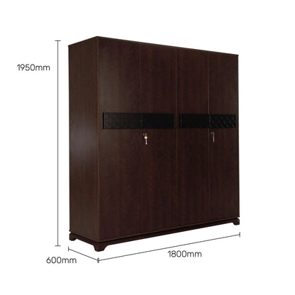 4 Door Wardrobe in Omaha Cherry Finish