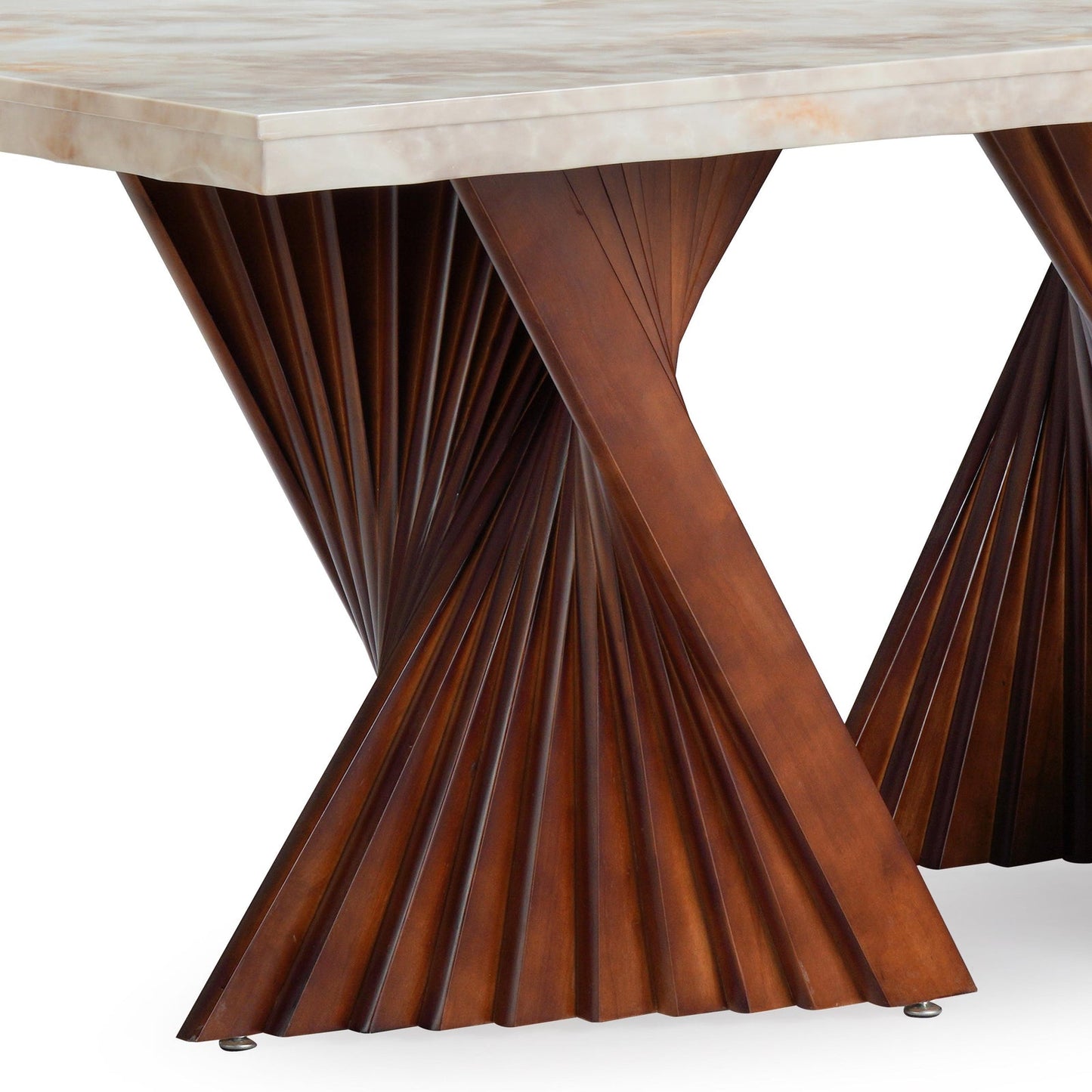 6 Seater Dining Set with Marble Finished Top