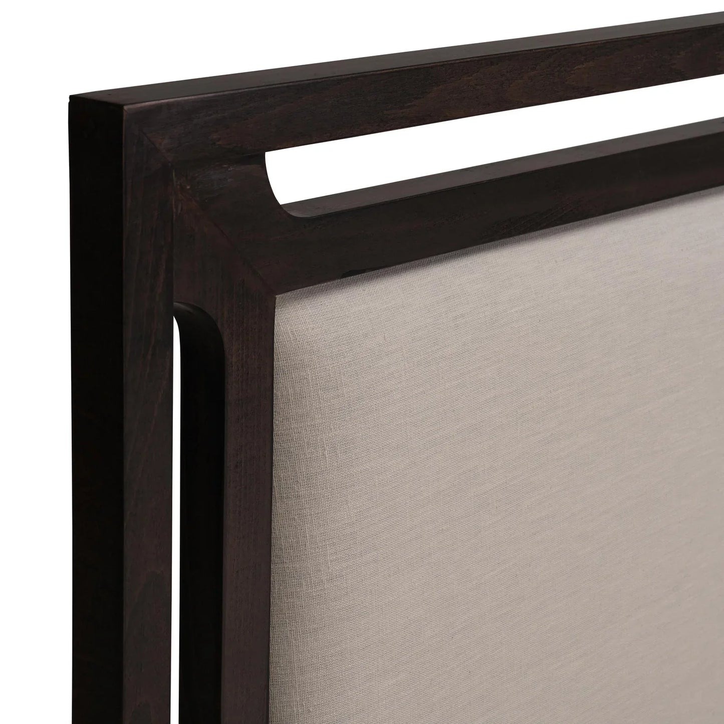 Solid Wood King Size Bed with Upholstered Headboard