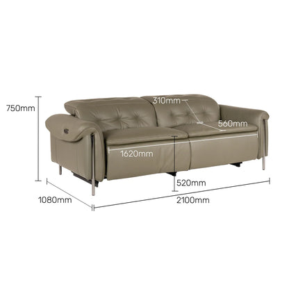 Leather 3 Seater Power Recliner with Charging Ports