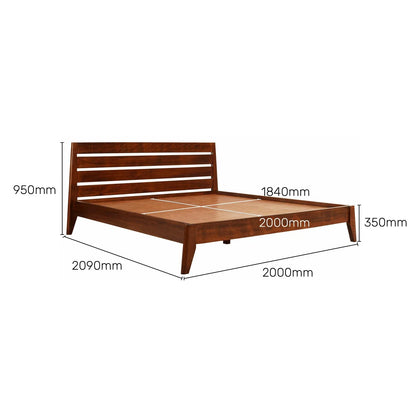 Solid Wood King Size Bed in Dark Oak Finish