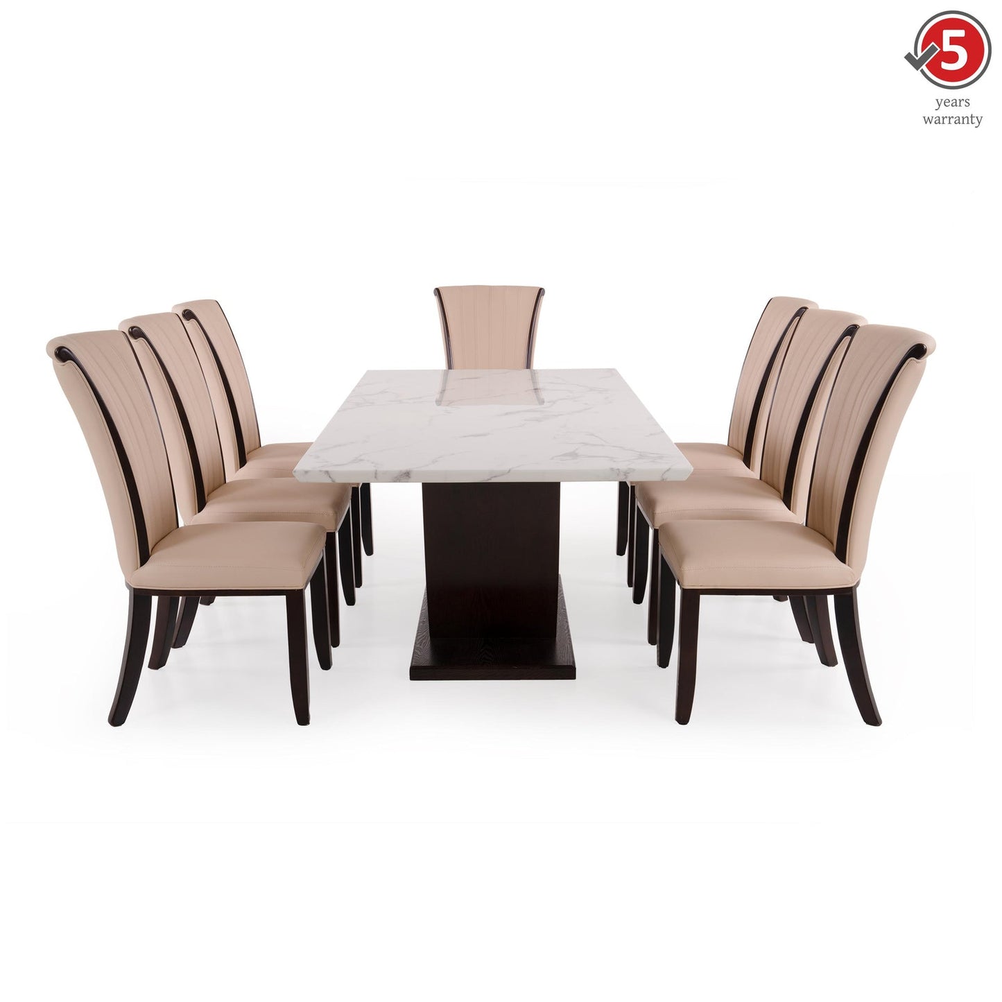 8 Seater Dining Set with Marble Finished Top