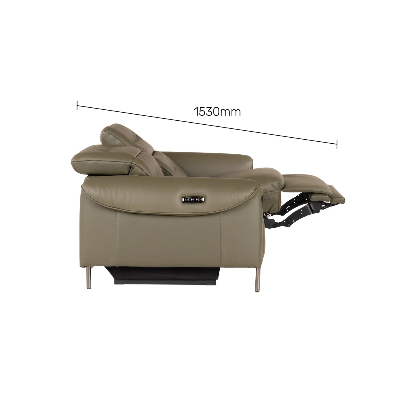 Leather 3 Seater Power Recliner with Charging Ports