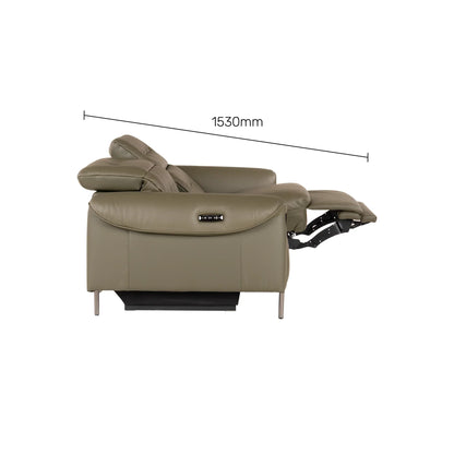 Leather 3 Seater Power Recliner with Charging Ports
