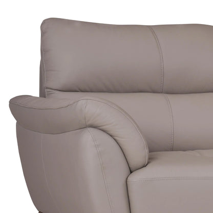 Leather 3 Seater Sofa in Light Grey