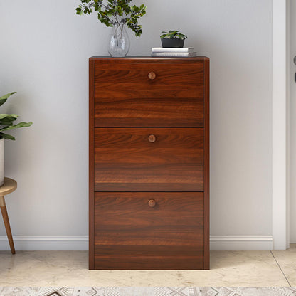 Shoe Cabinet with Pull-Down Foldable Drawers