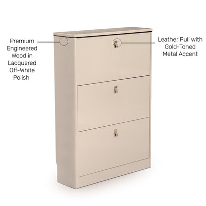 Shoe Cabinet with Pull-Down Foldable Drawers