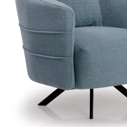 Boucle 1 Seater Sofa in Teal Blue
