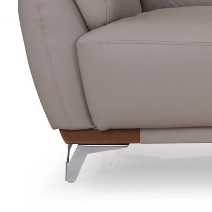 Leather 3 Seater Sofa in Light Grey