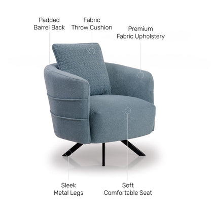Boucle 1 Seater Sofa in Teal Blue