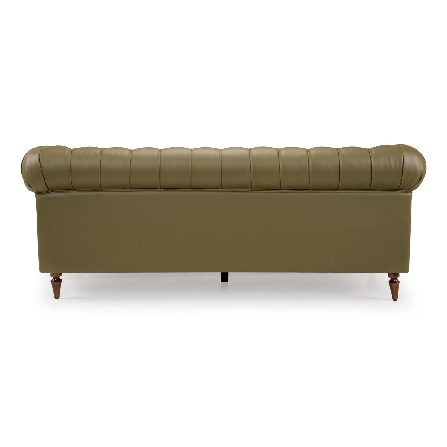 Leatherette 3 Seater Chesterfield Sofa in Olive Green