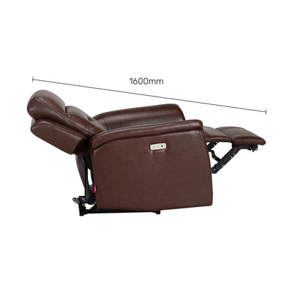 Leather 2 Seater Power Recliner with 2 USB Ports