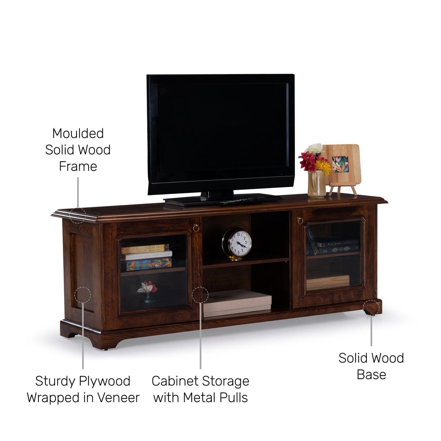 Veneer TV Unit in Dark Oak Finish