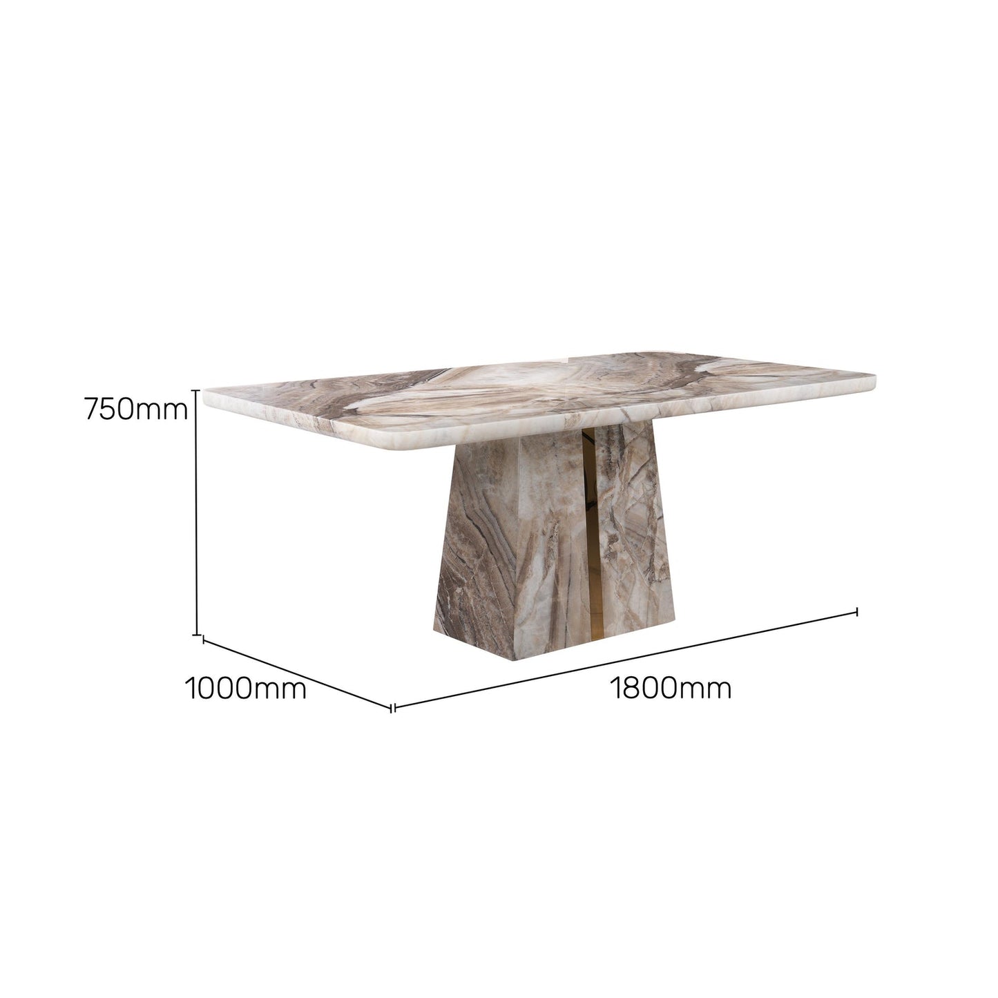 6 Seater Dining Set with Marble Finished Top
