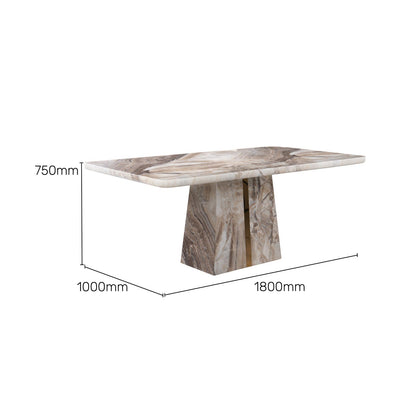 6 Seater Dining Set with Marble Finished Top