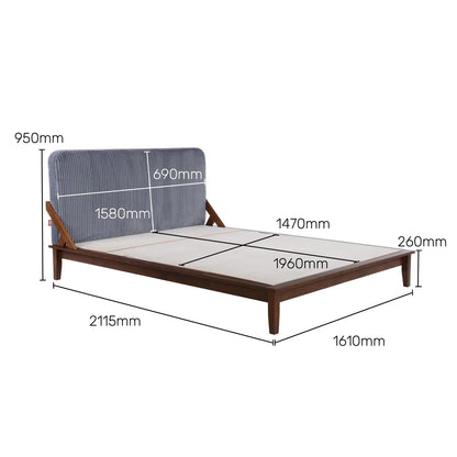 Upholstered Low-Profile Queen Size Bed