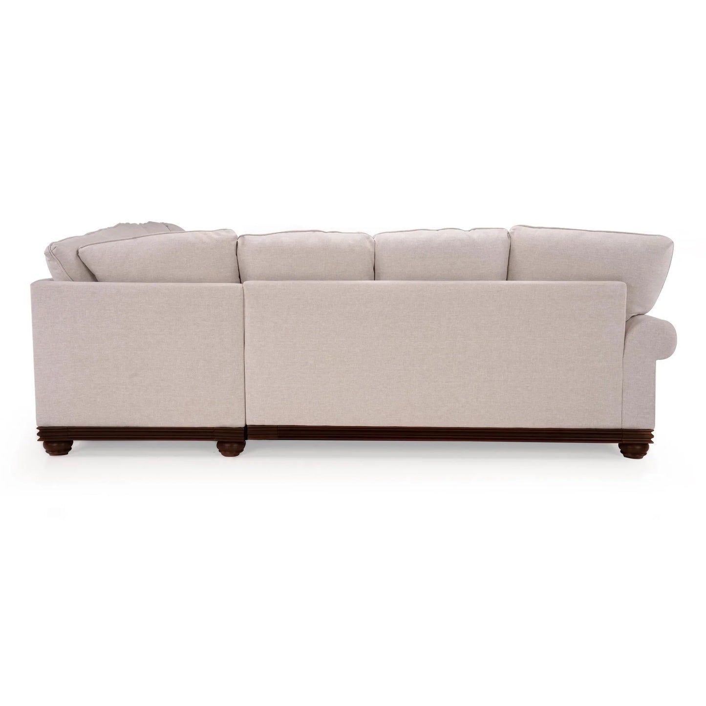 Linen Rolled Arms Corner Sofa in Beige