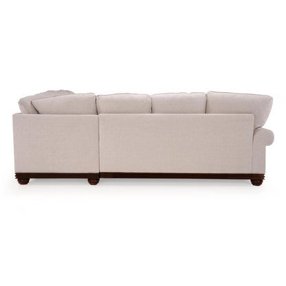 Linen Rolled Arms Corner Sofa in Beige