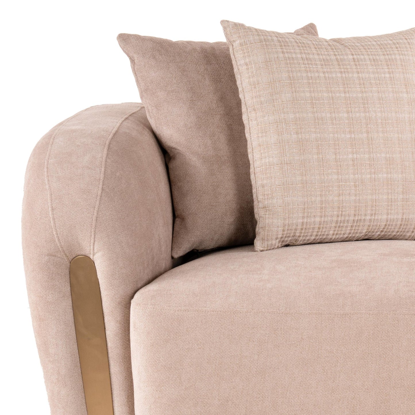 Textured Velvet 2 Seater Sofa in Ashen Beige