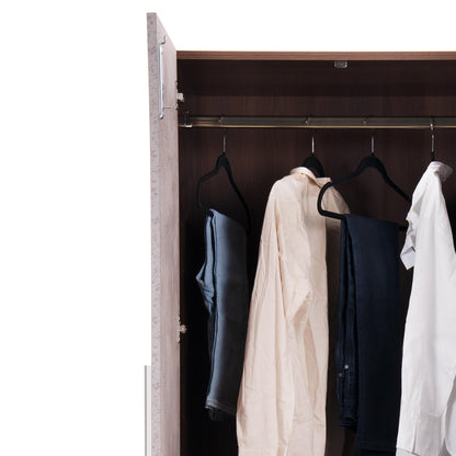 3 Door Wardrobe in Textured Greige Finish