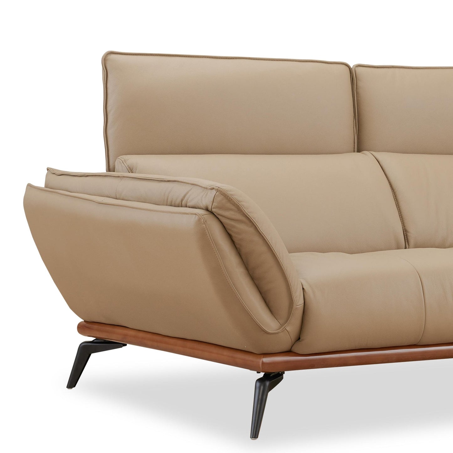 Leather 2 Seater Sofa in Dark Khaki