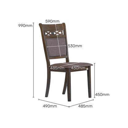 Veneer 4 Seater Dining Set in Coffee Brown