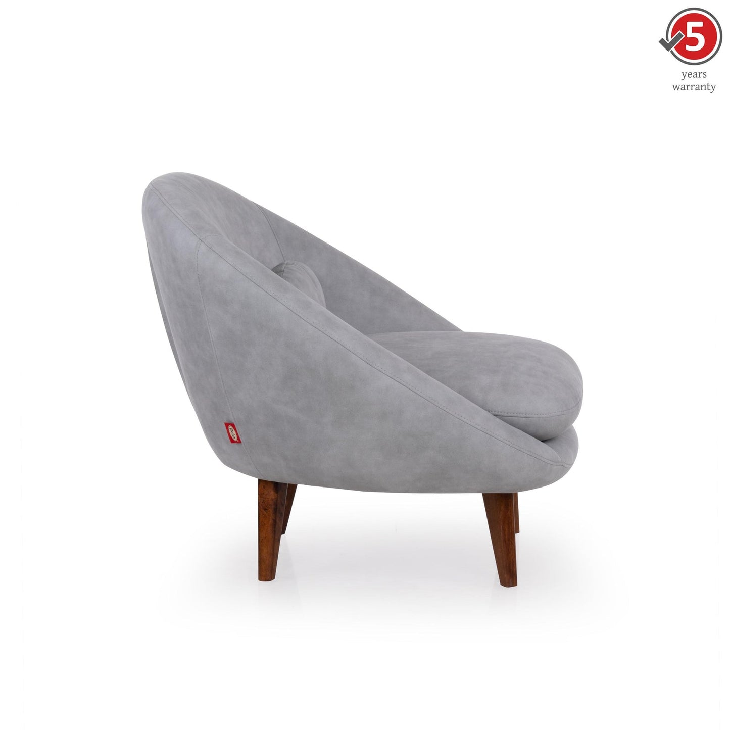 Suede Barrel-Back Accent Chair in Ice Grey