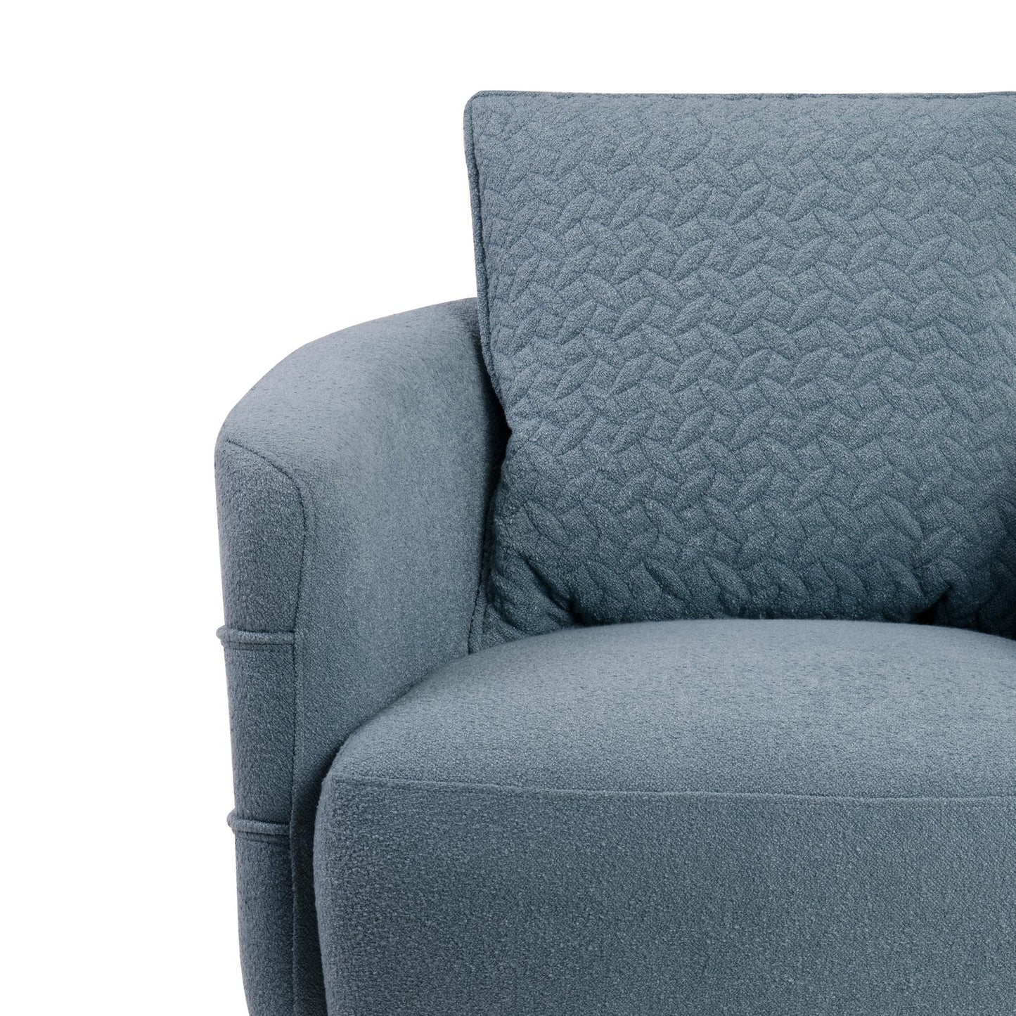 Boucle 1 Seater Sofa in Teal Blue