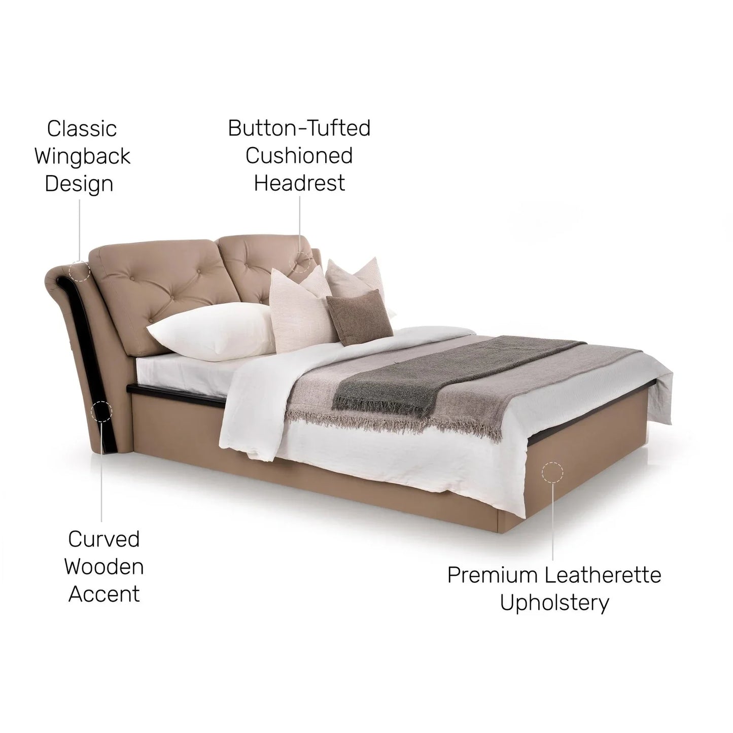 Upholstered Queen Size Bed with Hydraulic Storage