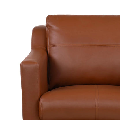 Leatherette 3 Seater Sofa in Cinnamon Brown