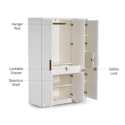 3 Door Wardrobe in Frosty White