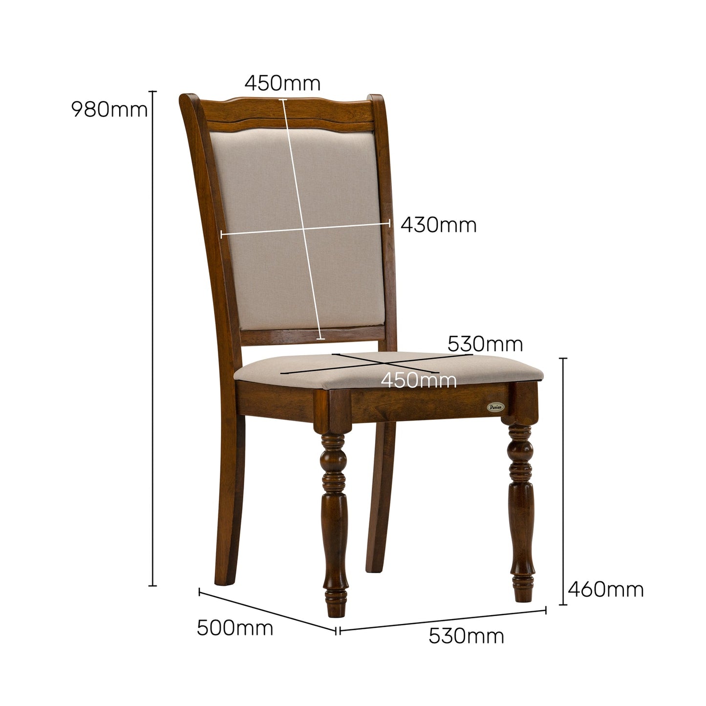 Solid Wood 4 Seater Dining Set in Burnished Oak Finish