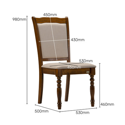 Solid Wood 4 Seater Dining Set in Burnished Oak Finish